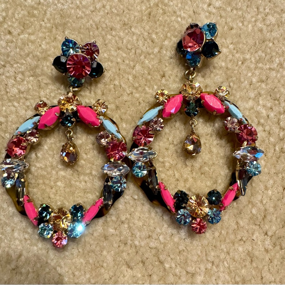 J crew colorful hoop earrings